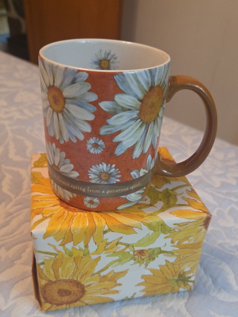 Lang Sunflower Box With Giftable Orange Daisy Ceramic Mug